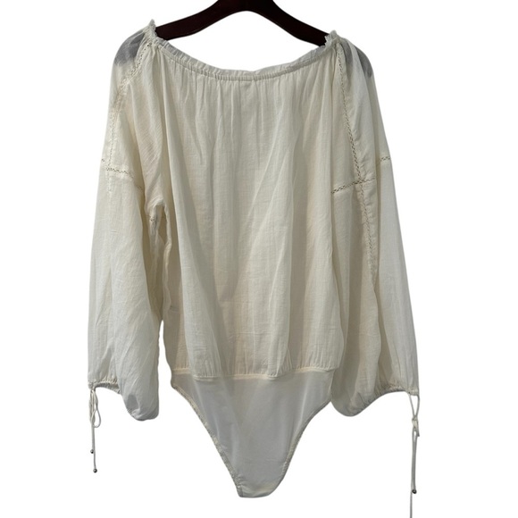 Free people cream bohemian body suit size medium new without tags - Picture 2 of 14